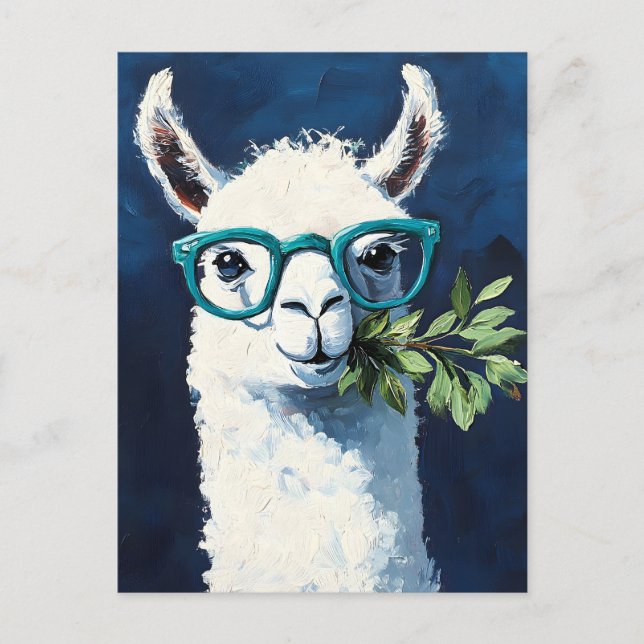 Cartão Postal De Festividades Smarty Llama Chic (Frente)