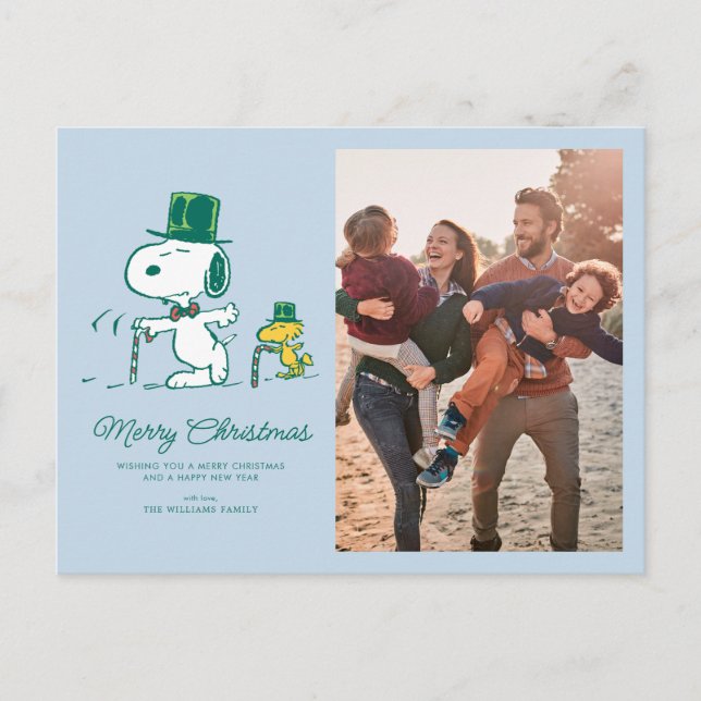 Cartão Postal De Festividades Snoopy Top Peppermint Candy (Frente)