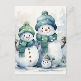 Cartão Postal De Festividades Snowman