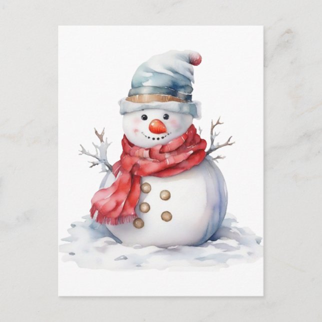 Cartão Postal De Festividades Snowman (Frente)