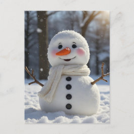 Cartão Postal De Festividades Snowman