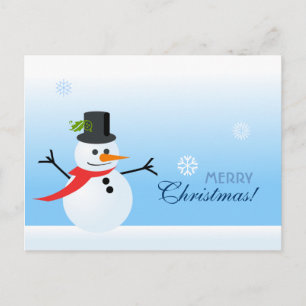 Cartão Postal De Festividades Snowman