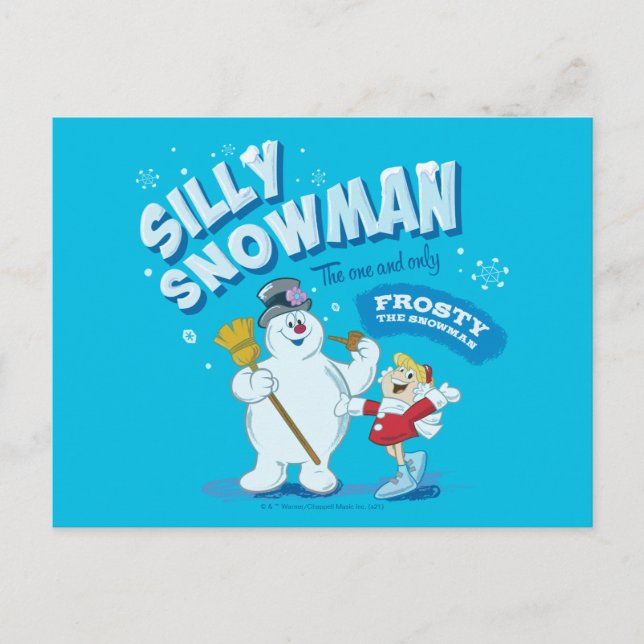 Cartão Postal De Festividades Snowman™ congelado | "Bobo Snowman" (Frente)