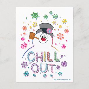 Cartão Postal De Festividades Snowman™ congelado Colunas Arco-Íris "Frio"