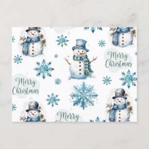 Cartão Postal De Festividades Snowman de Natal