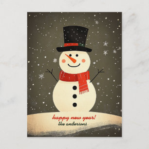Cartão Postal De Festividades Snowman Personalizável