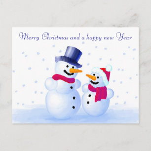 Cartão Postal De Festividades Snowman Postcard