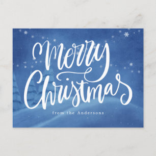Cartão Postal De Festividades Snowy Winter Christmas Non-Photo