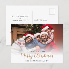 Cartão Postal De Festividades Sobreposição de Fotos da Família Feliz Natal