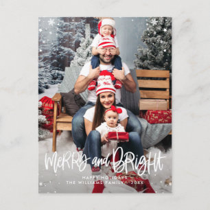 Cartão Postal De Festividades Sobreposição de fotos de script feliz e Brilho