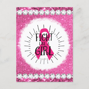Cartão Postal De Festividades Sobrevivente mês de consciência do câncer de mama 