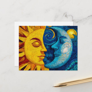 Cartão Postal De Festividades Sol E Lua - Design 1