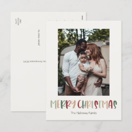 Cartão Postal De Festividades Solteiro Vertical Colorida Casual de Natal