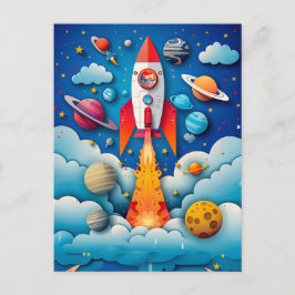 Cartão Postal De Festividades Sonho de Astronauta Futuro para Crianças