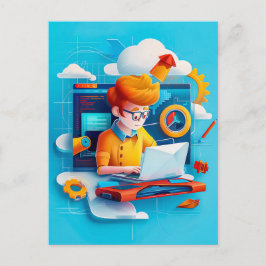Cartão Postal De Festividades Sonho de Engenheiro do Futuro para Crianças