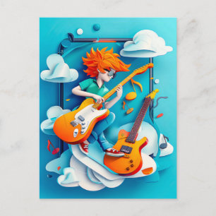 Cartão Postal De Festividades Sonho de Futuro Astro do Rock para Crianças