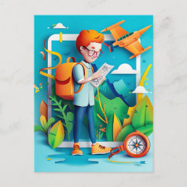 Cartão Postal De Festividades Sonho de Influenciador de Viagens Futuro para Cria