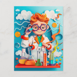 Cartão Postal De Festividades Sonho de Químico Futuro para Crianças
