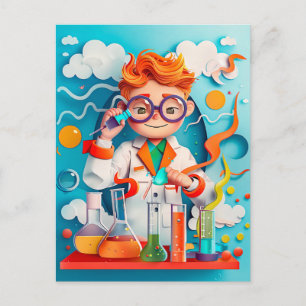 Cartão Postal De Festividades Sonho de Químico Futuro para Crianças