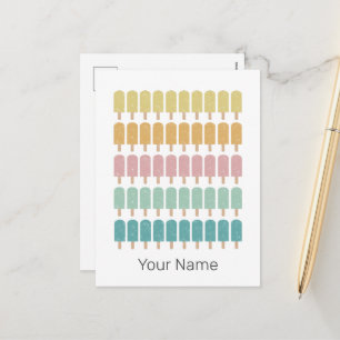 Cartão Postal De Festividades Sorvete de poços de popa Retro Summer Design