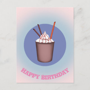Cartão Postal De Festividades Sorvete Feliz Aniversário 4