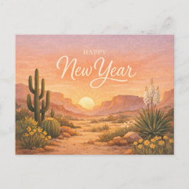 Cartão Postal De Festividades Southwest Desert Sunrise New Year