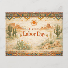 Cartão Postal De Festividades Southwestern Desert Happy Labor Day