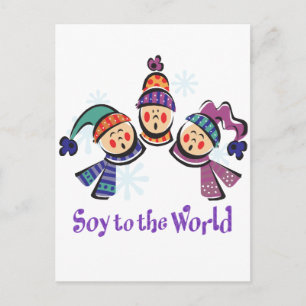 Cartão Postal De Festividades Soy to the World Holiday