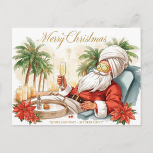 Cartão Postal De Festividades Spa Natal temático com Papai Noel