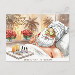 Cartão Postal De Festividades Spa Natal temático com Papai Noel