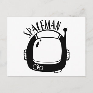 Cartão Postal De Festividades Spaceman Vintage
