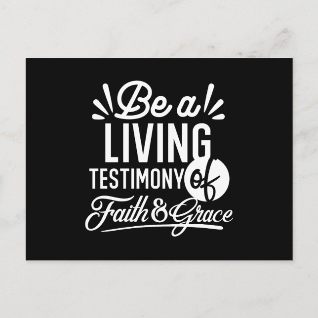 Cartão Postal De Festividades Spiritual Living Testimony Faith and Grace Quote (Frente)