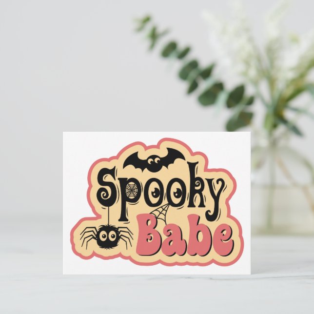 Cartão Postal De Festividades Spooky babe (Em pé/Frente)