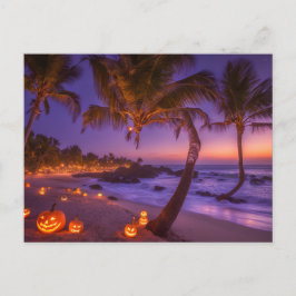 Cartão Postal De Festividades Spooky Halloween no Cartão-Postal da Praia