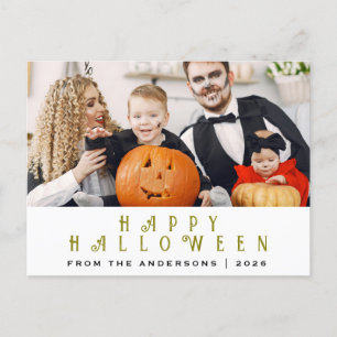 Cartão Postal De Festividades Spooky Happy Halloween 1 Foto