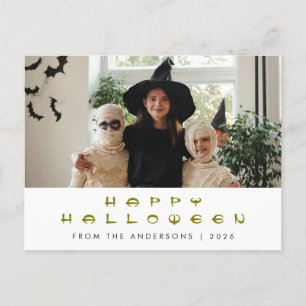 Cartão Postal De Festividades Spooky Happy Halloween 1 Foto