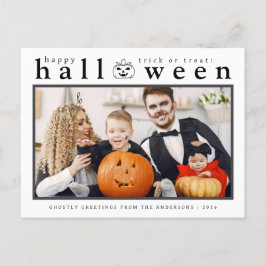 Cartão Postal De Festividades Spooky Jack-o'-lanterna Feliz Halloween 1 Foto