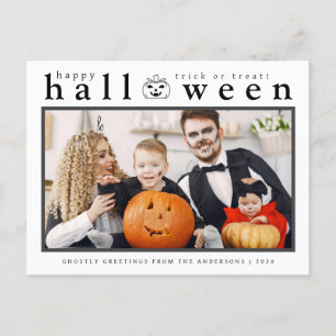 Cartão Postal De Festividades Spooky Jack-o'-lanterna Feliz Halloween 1 Foto
