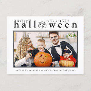 Cartão Postal De Festividades Spooky Jack-o'-lanterna Feliz Halloween 1 Foto