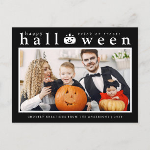 Cartão Postal De Festividades Spooky Jack-o'-lanterna Feliz Halloween 1 Foto