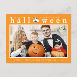 Cartão Postal De Festividades Spooky Jack-o'-lanterna Feliz Halloween 1 Foto