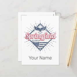 Cartão Postal De Festividades Springfield City Illinois Estados Unidos Retro EUA