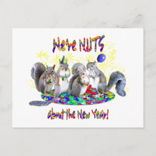 Cartão Postal De Festividades Squirrels New Year