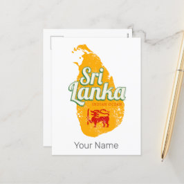 Cartão Postal De Festividades Sri Lanka - Mapa das Ilhas Feriadas da Vintage Sou