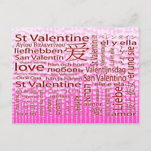 Cartão Postal De Festividades St. Amor multilingue dos namorados