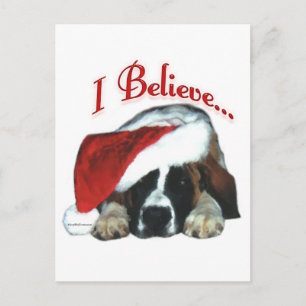 Cartão Postal De Festividades St Bernard que eu acredito