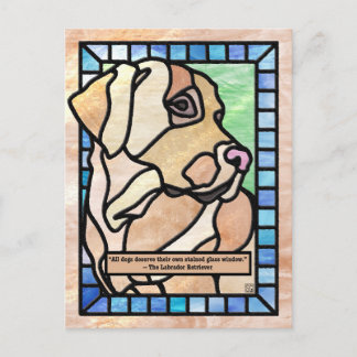 Cartão Postal De Festividades Stained Glass Labrador Retriever Dog Postcards