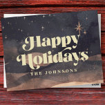 Cartão Postal De Festividades Starry Night Winter Sky Modern Elegante Chic<br><div class="desc">Design é composto por um fundo de inverno noturno estrelado com estilo vintage bold serif Disponível aqui: http://www.zazzle.com/store/selectpartysupplies</div>