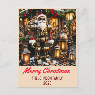 Cartão Postal De Festividades Steampunk Papai Noel - Feliz Natal