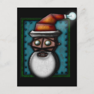 Cartão Postal De Festividades Steampunk Robo-Santa, postcard